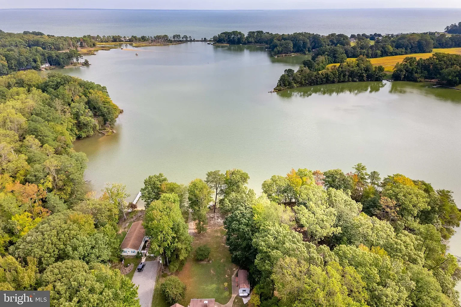 Aerial view of Virginia's Northern Neck waterways