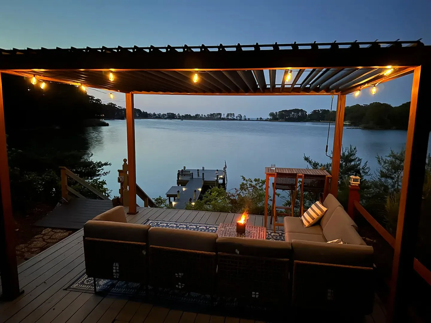Pergola at night